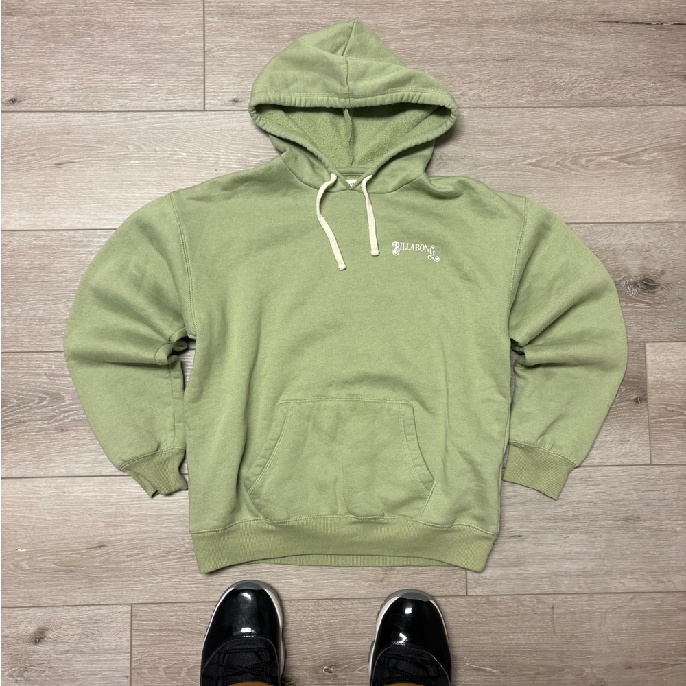 Billabong midnight sun graphic pullover hoodie in sage green size medium